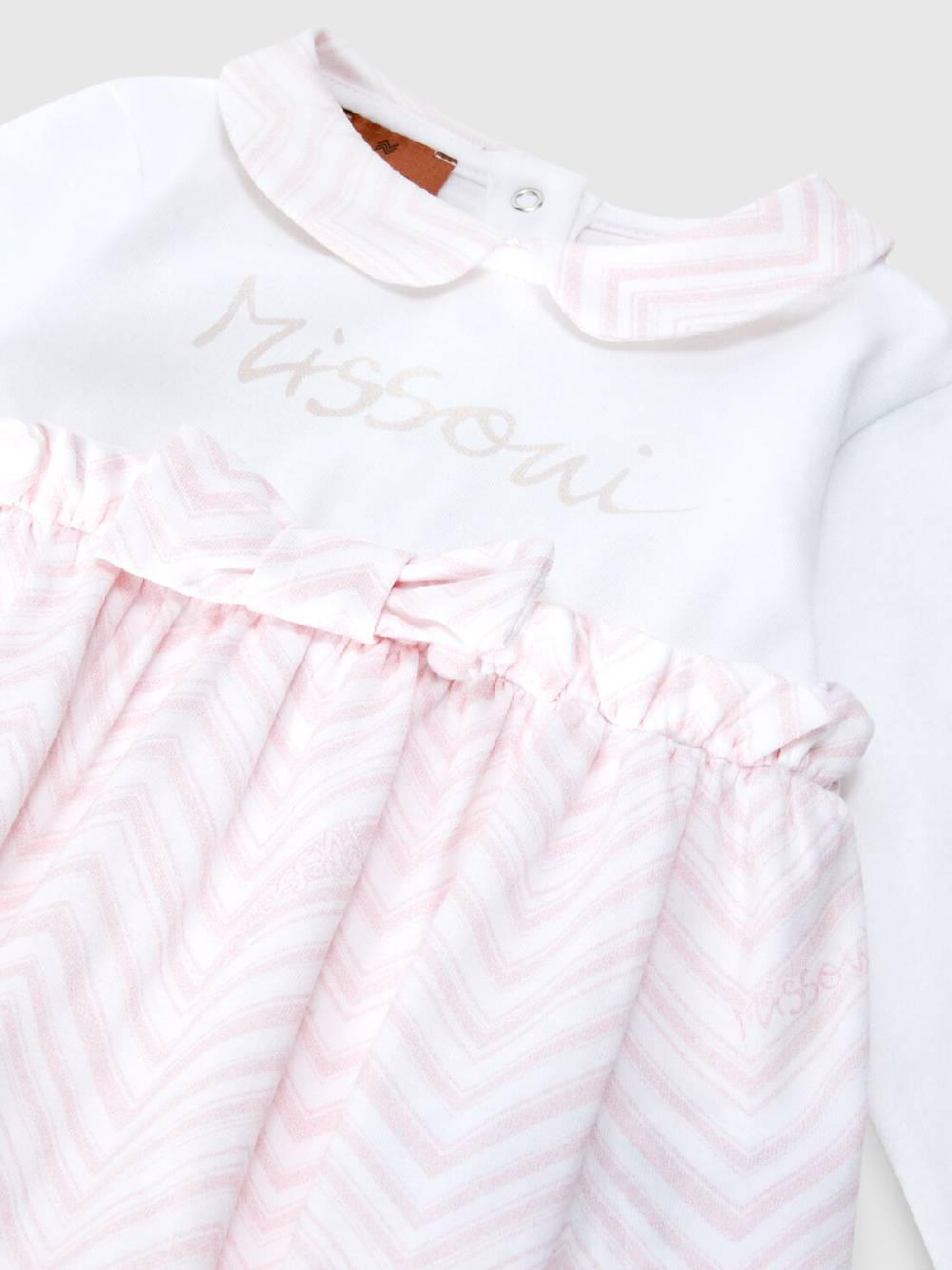 Missoni Set tre pezzi con tutina, zuccotto e bavaglino in cotone con inserti zig zag Affare Del Giorno