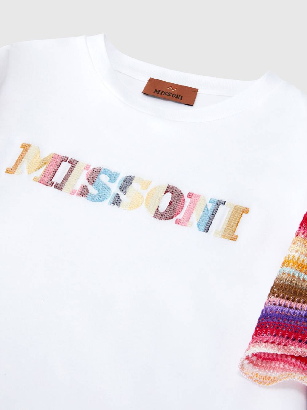 Missoni Abito a maniche corte in jersey di cotone con scritta logo Offerta