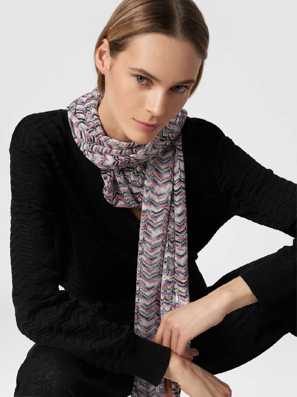 Missoni Sciarpa in viscosa e cotone zig zag In Saldo