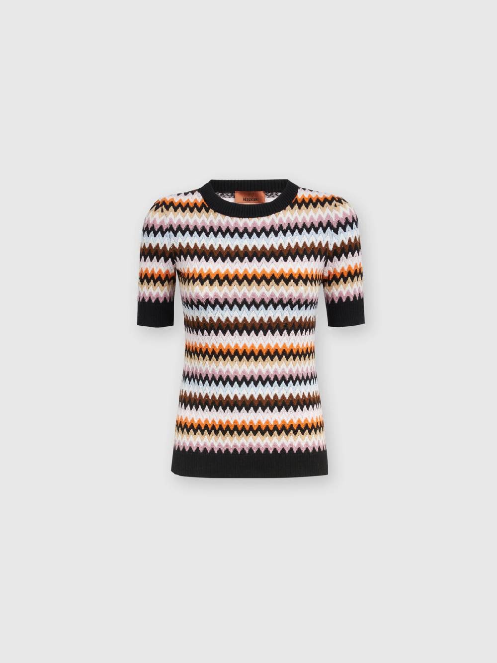 Missoni Pullover girocollo a maniche corte in lana zig zag 2025