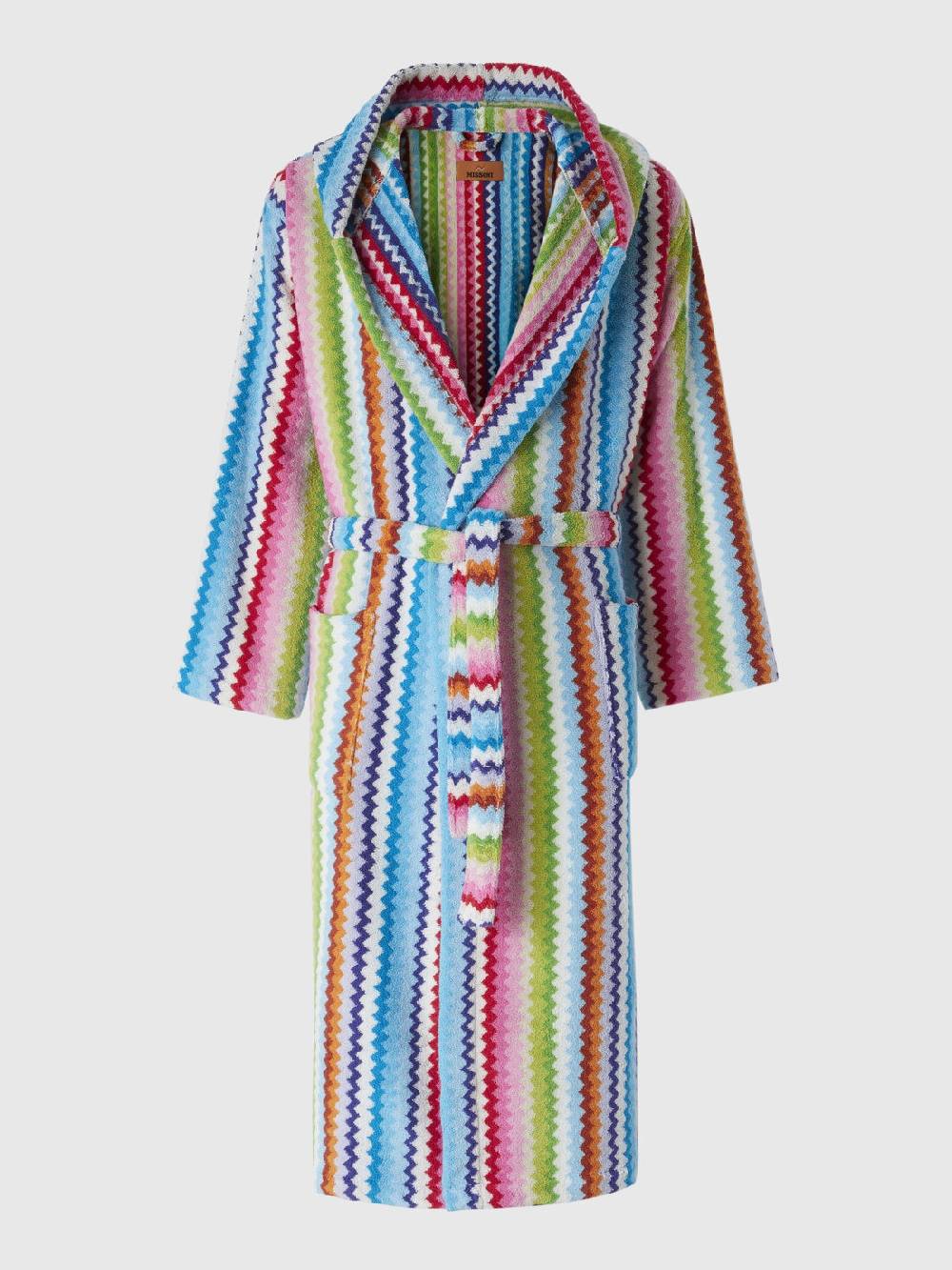 Missoni Accappatoio Riverbero in spugna di cotone zig zag Nuovo