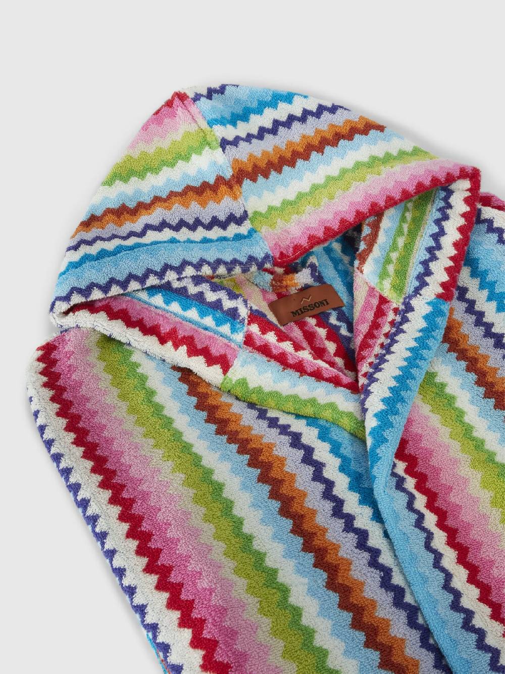 Missoni Accappatoio Riverbero in spugna di cotone zig zag Nuovo