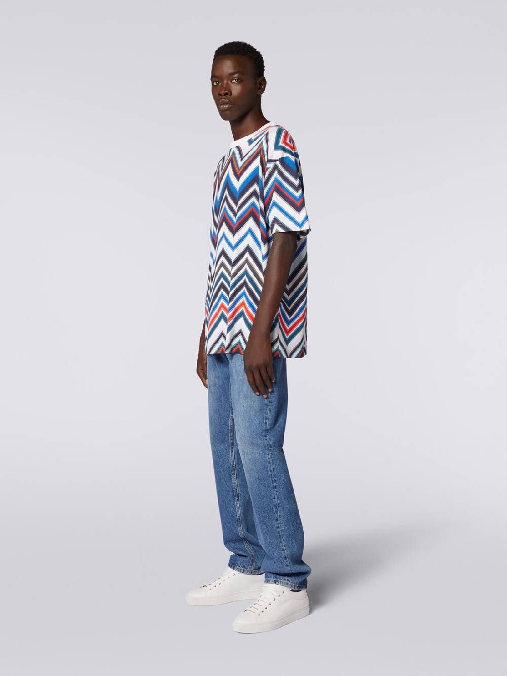 Missoni T-shirt oversize in cotone zig zag Nuova