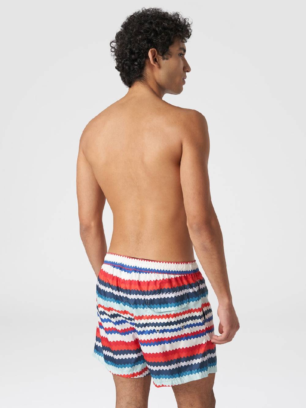 Missoni Boxer mare in nylon stampa micro zig zag In Vendita