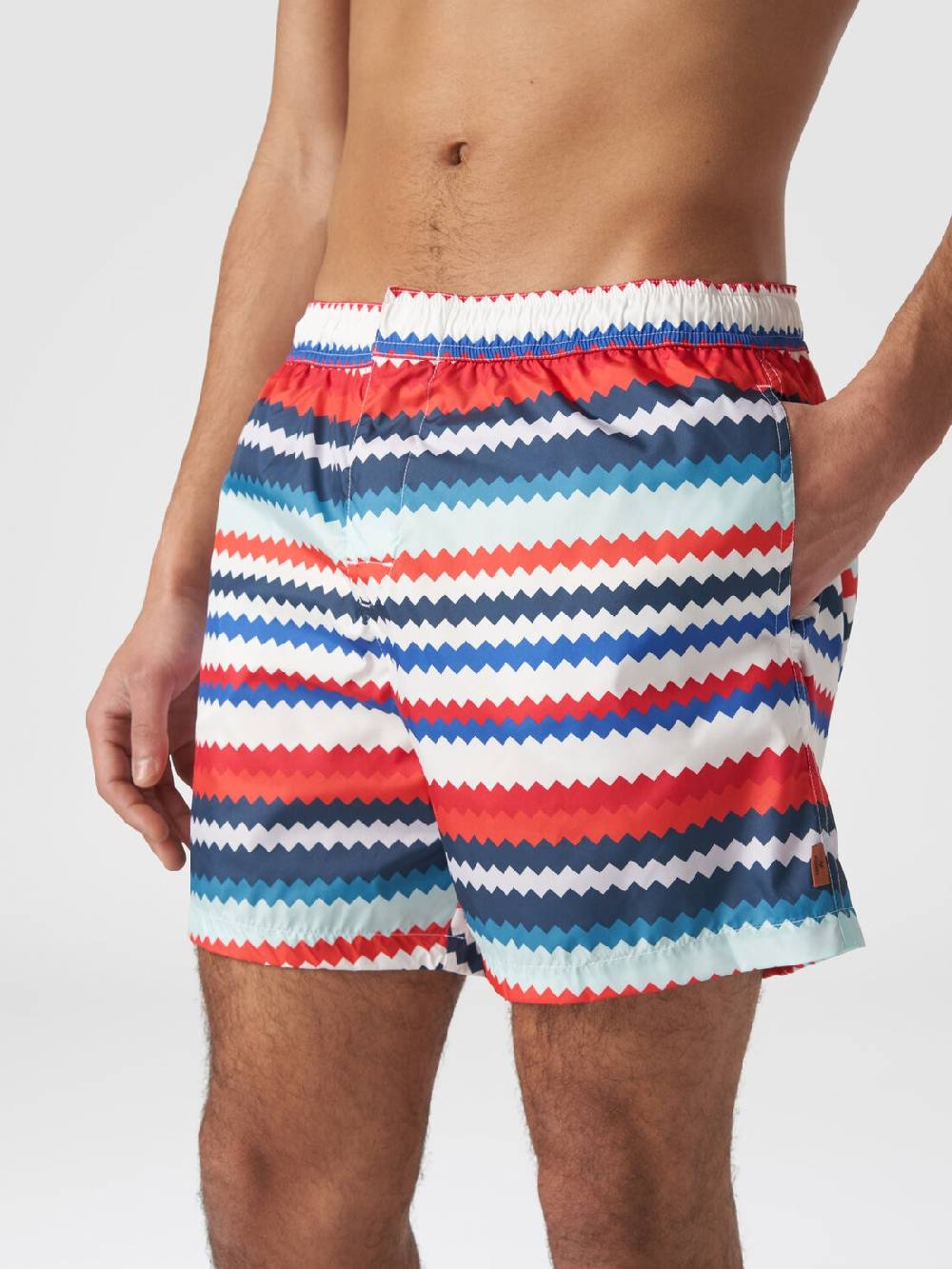 Missoni Boxer mare in nylon stampa micro zig zag In Vendita