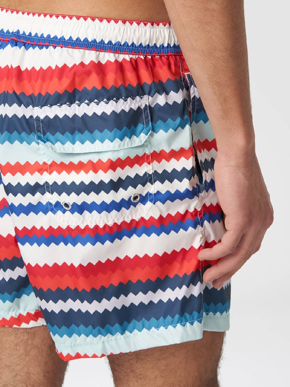 Missoni Boxer mare in nylon stampa micro zig zag In Vendita