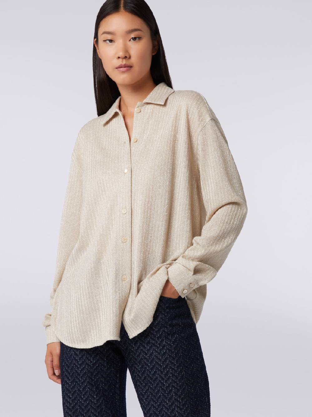 Missoni Camicia oversize in cotone e viscosa lamé Hotsell