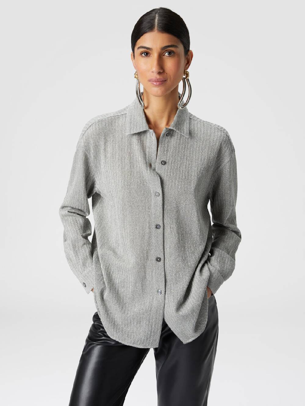Missoni Camicia oversize in cotone e viscosa lamé Vendita Calda