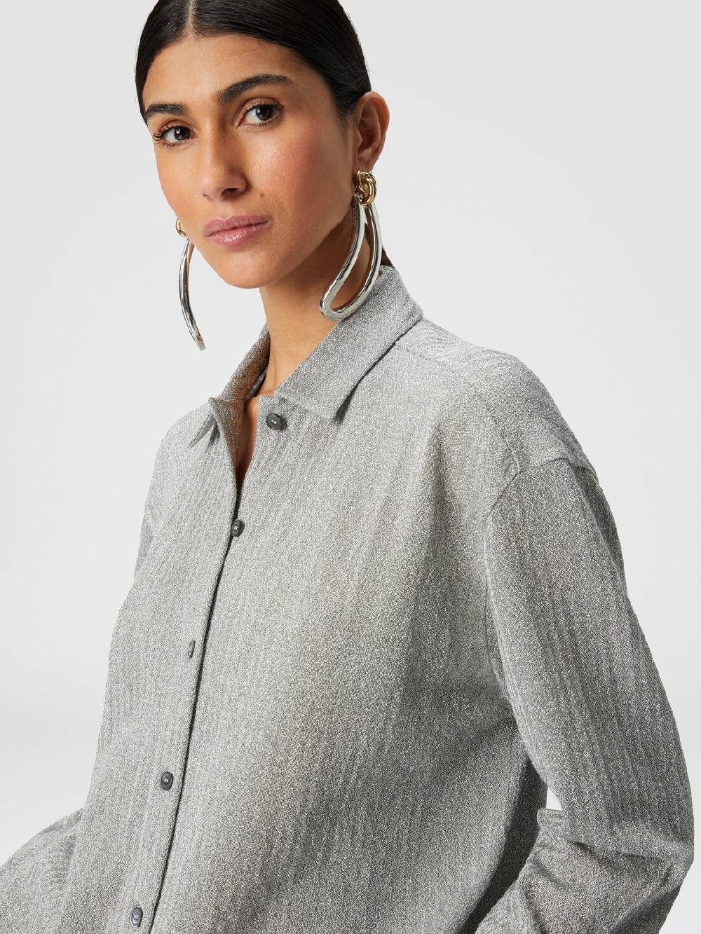 Missoni Camicia oversize in cotone e viscosa lamé Vendita Calda