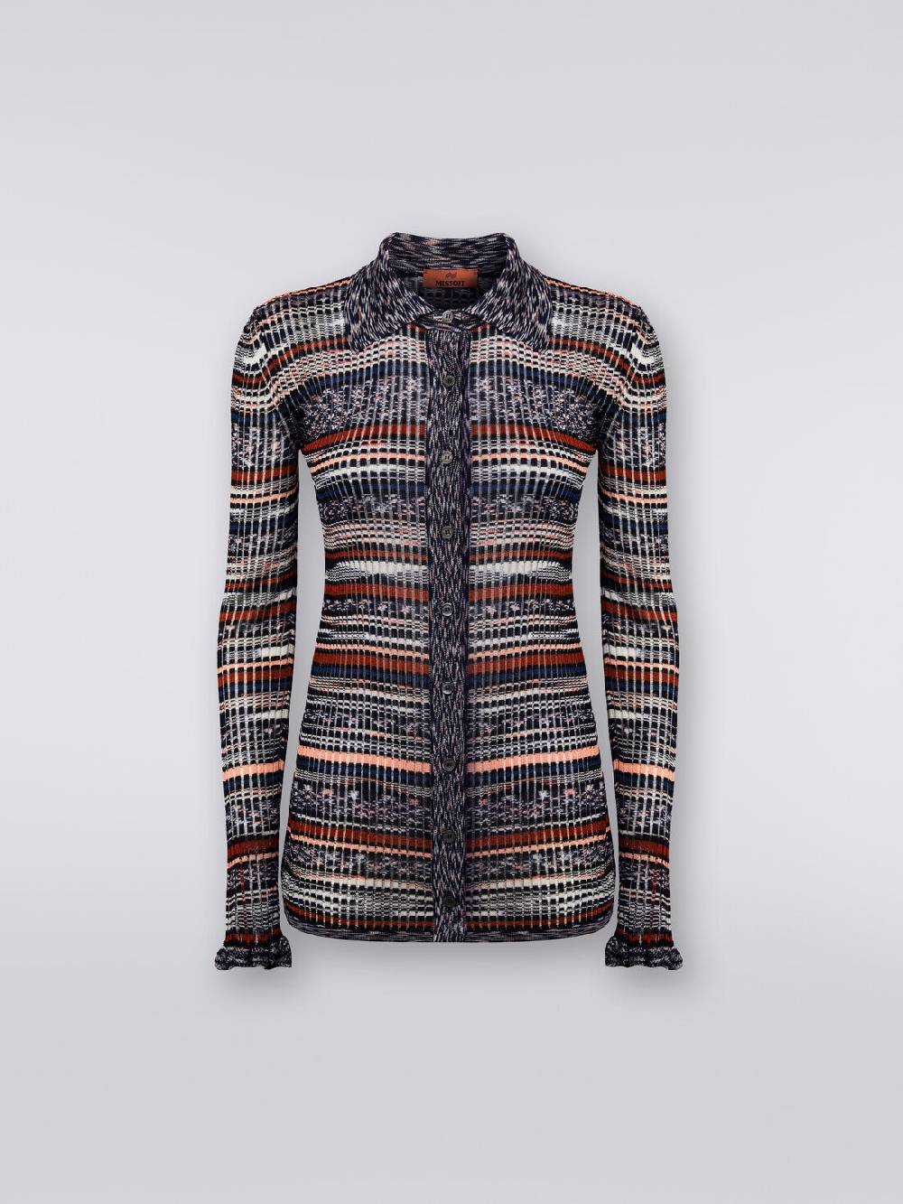Missoni Camicia in maglia di viscosa a costine fiammata Saldi Di Fabbrica