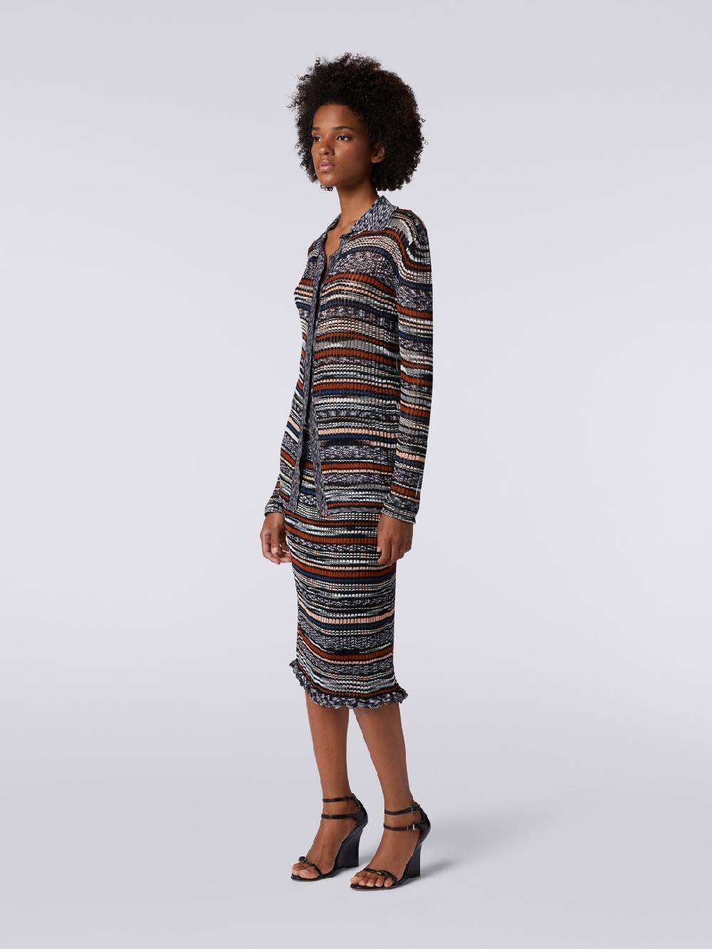 Missoni Camicia in maglia di viscosa a costine fiammata Saldi Di Fabbrica