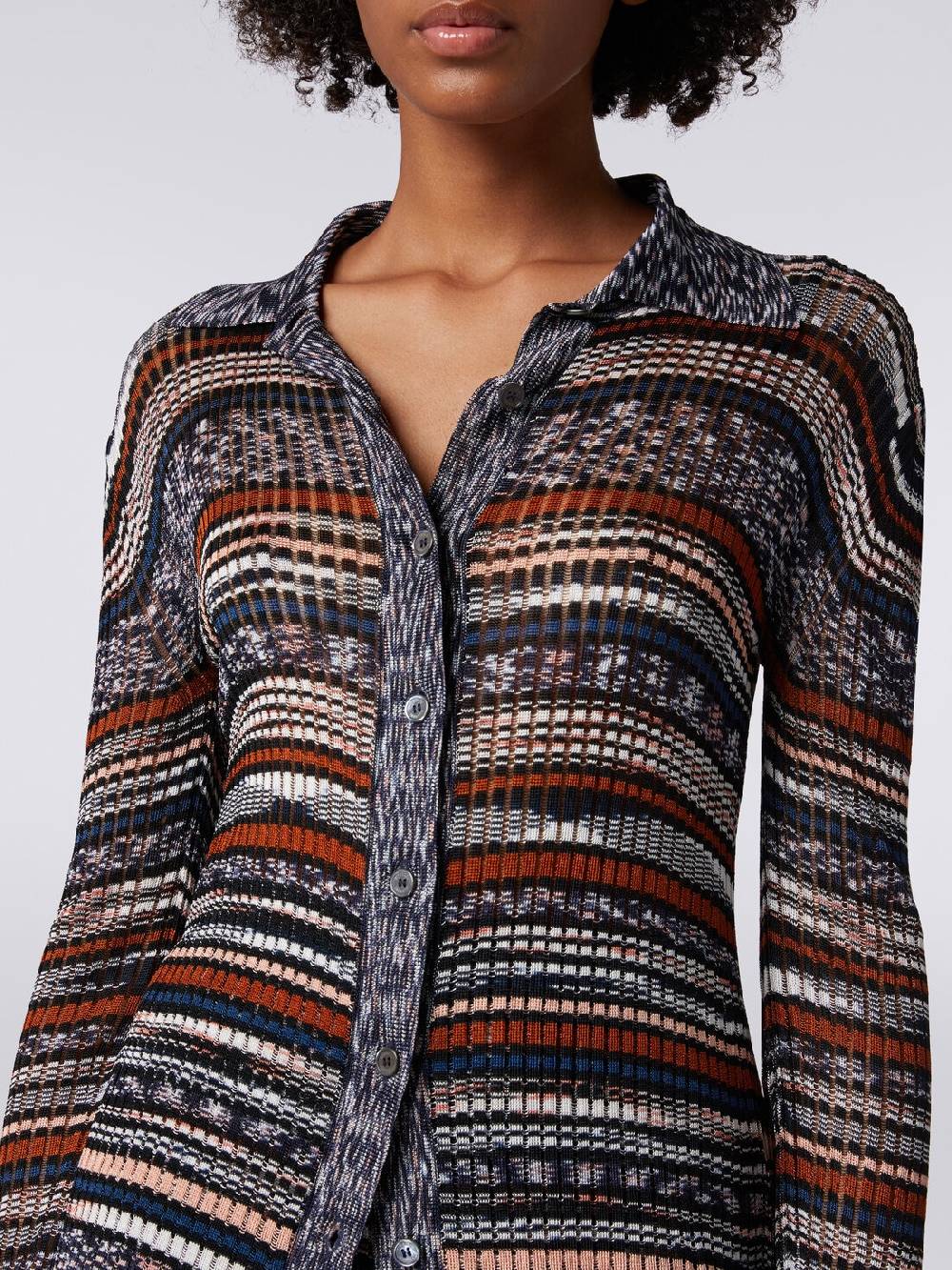 Missoni Camicia in maglia di viscosa a costine fiammata Saldi Di Fabbrica