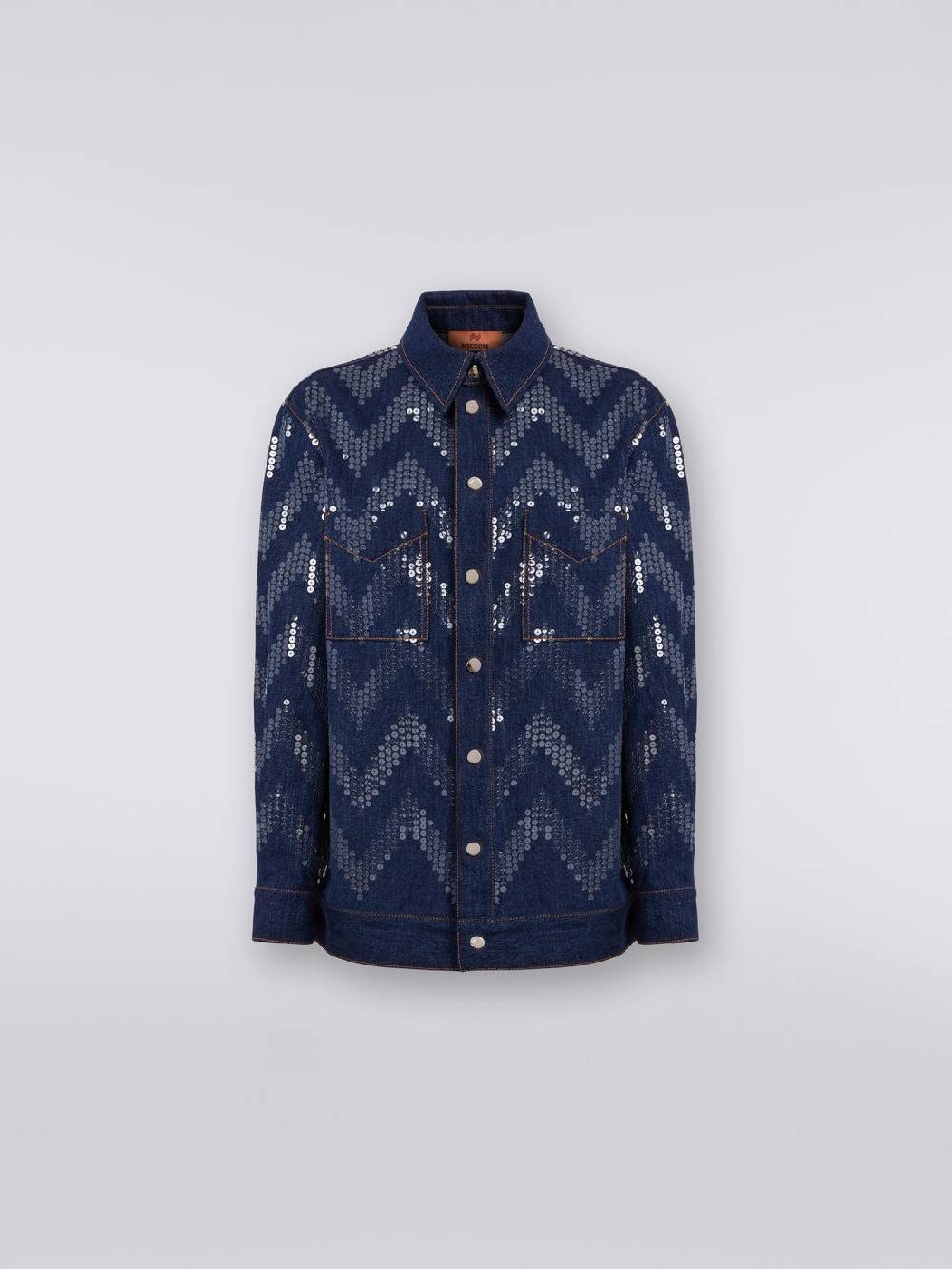 Missoni Overshirt in denim con applicazione di paillettes 2025