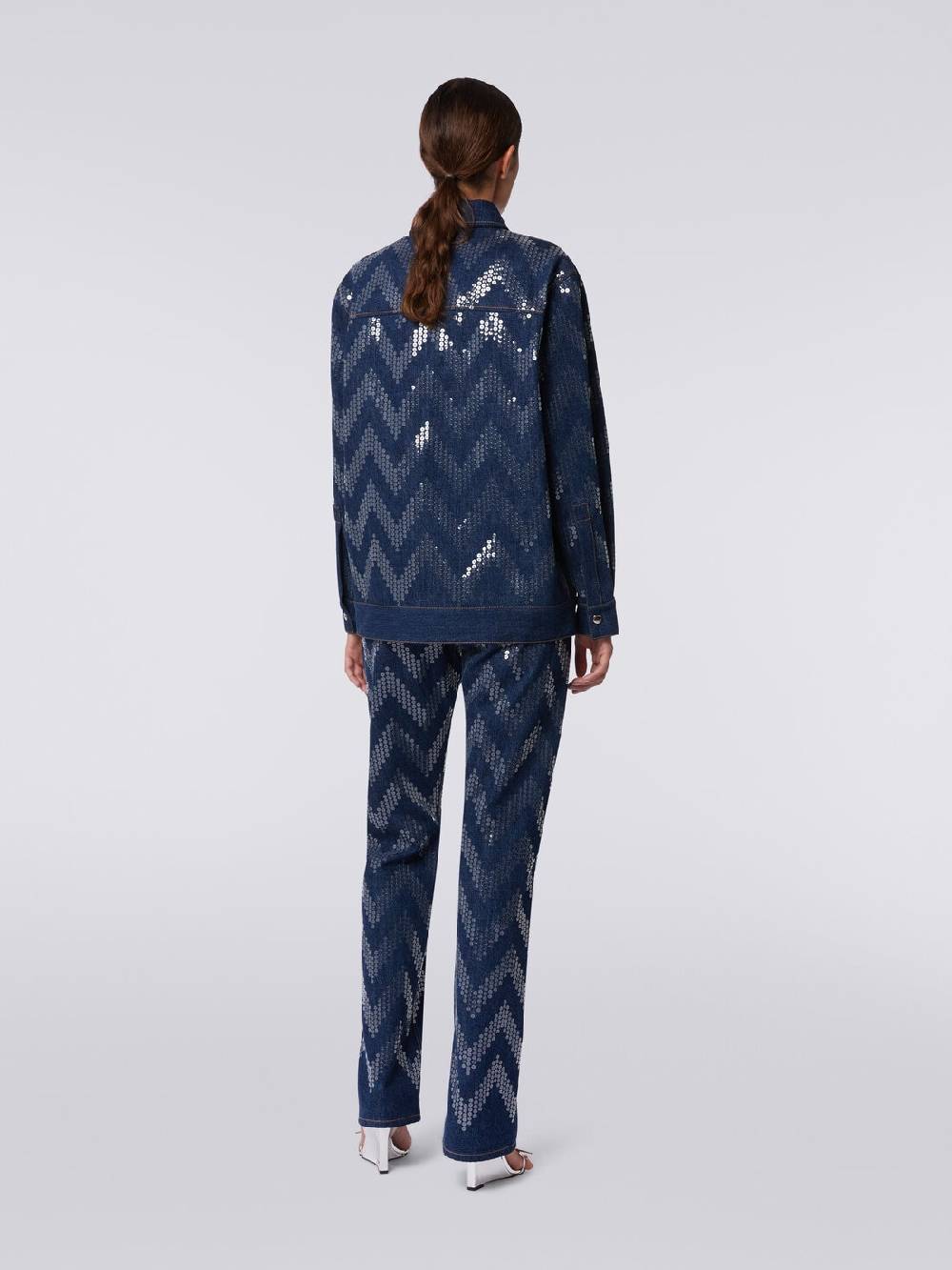 Missoni Overshirt in denim con applicazione di paillettes 2025
