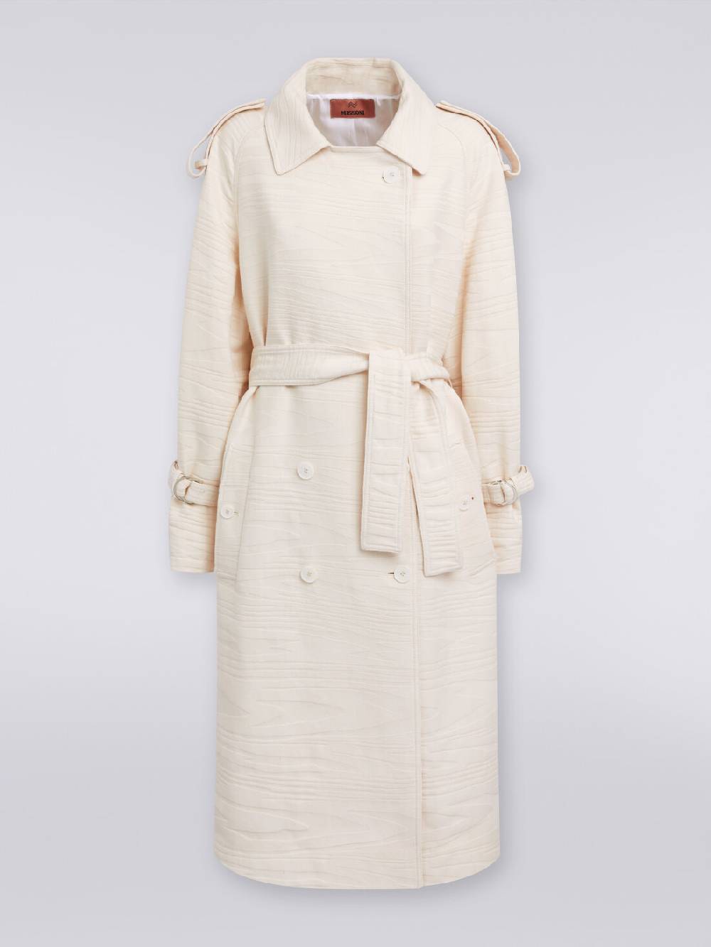 Missoni Trench in canvas di cotone jacquard fimmato Italy