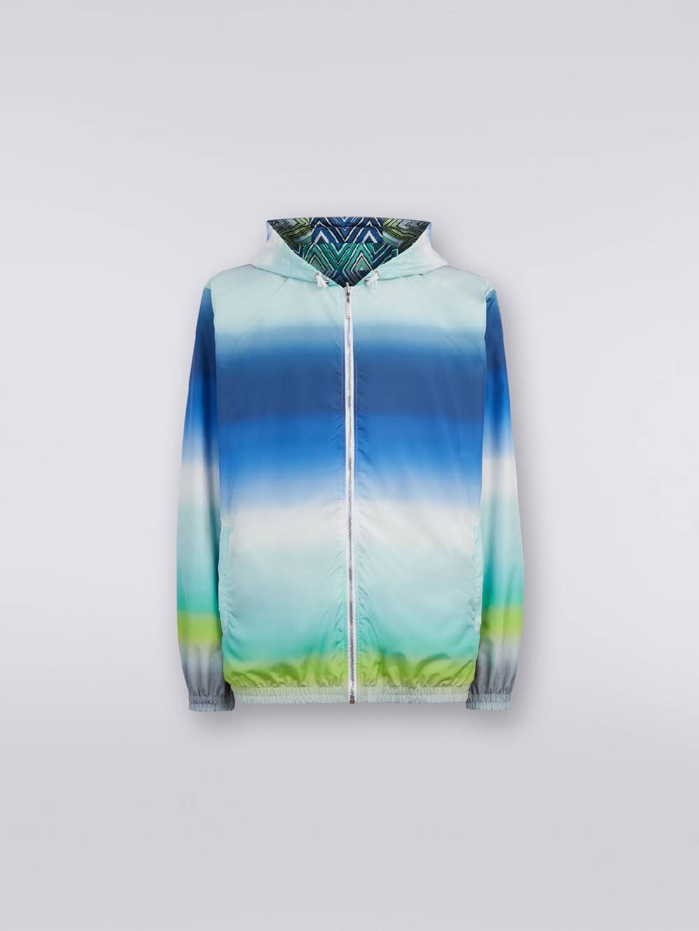 Missoni Giacca a vento reversibile in tessuto zig zag dégradé Qualità