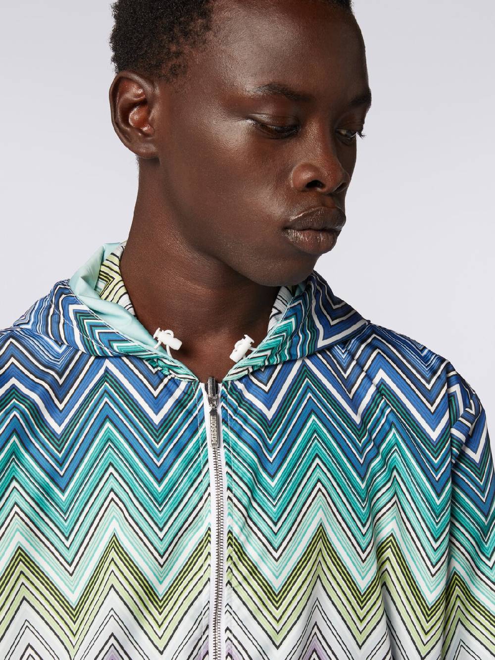 Missoni Giacca a vento reversibile in tessuto zig zag dégradé Qualità