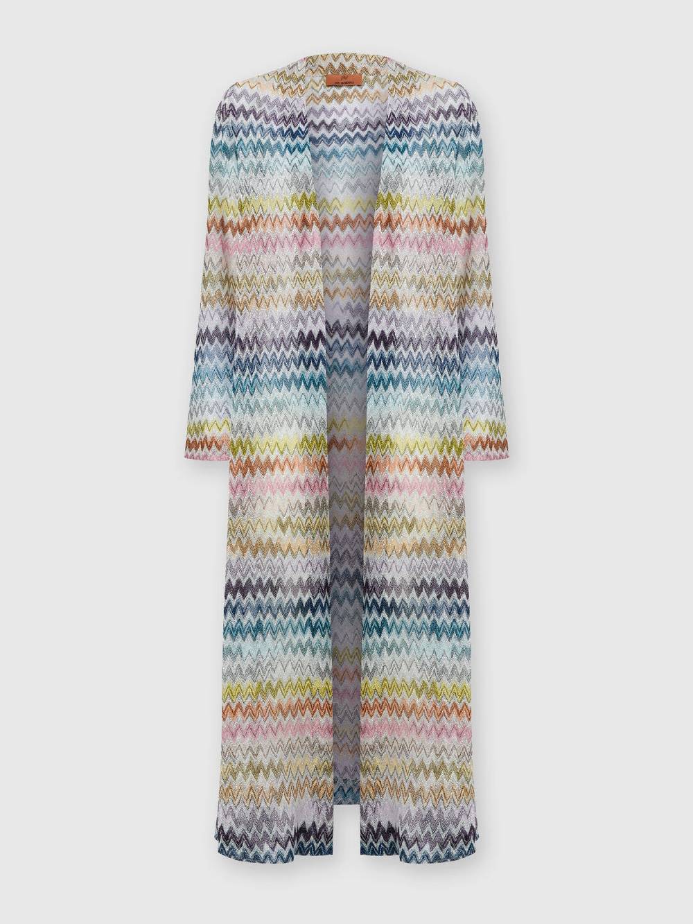 Missoni Cardigan lungo in misto viscosa zig zag lamé Vendita