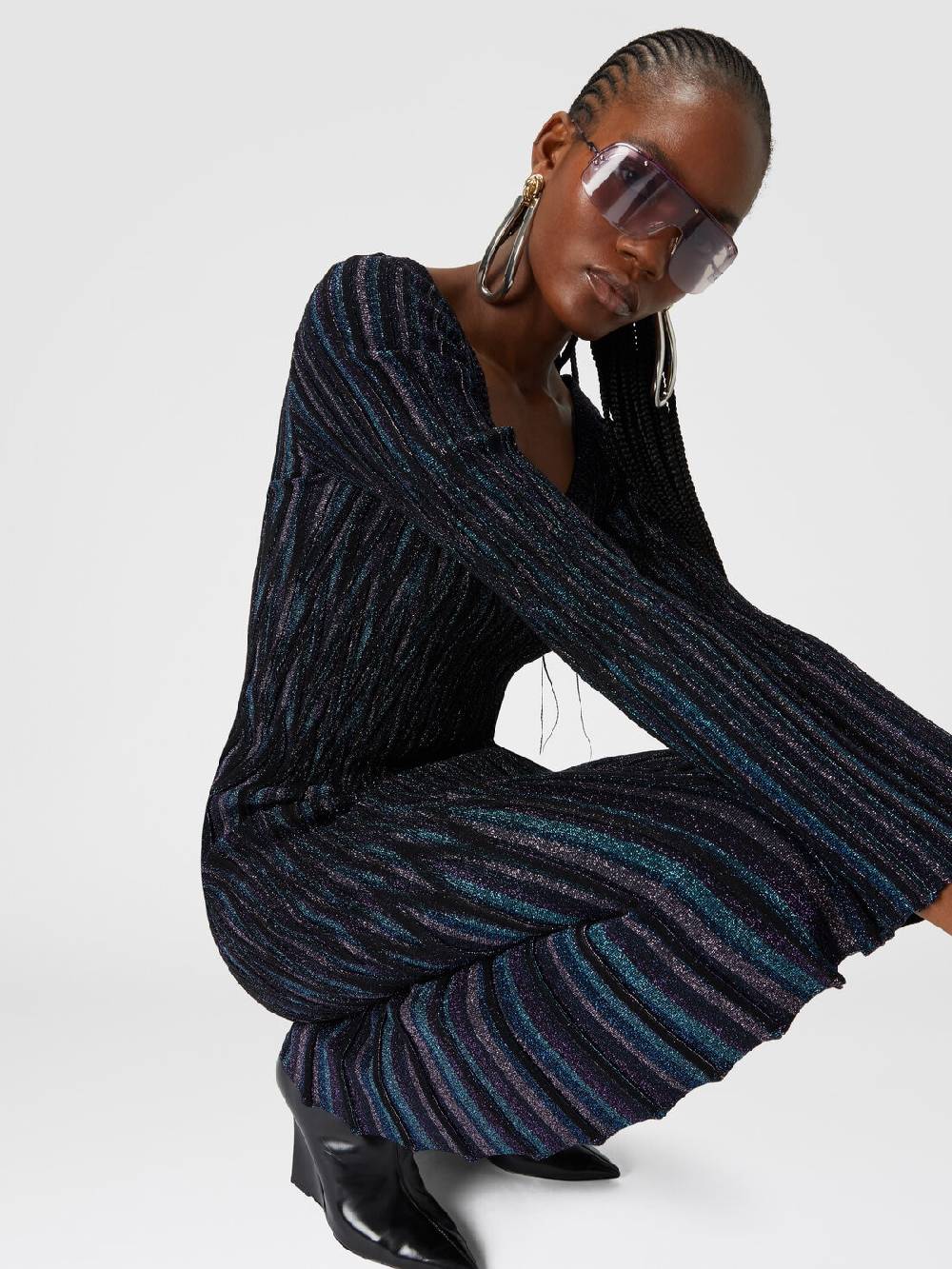 Missoni Gonna midi svasata motivo diamante lamé Spedizione Gratuita