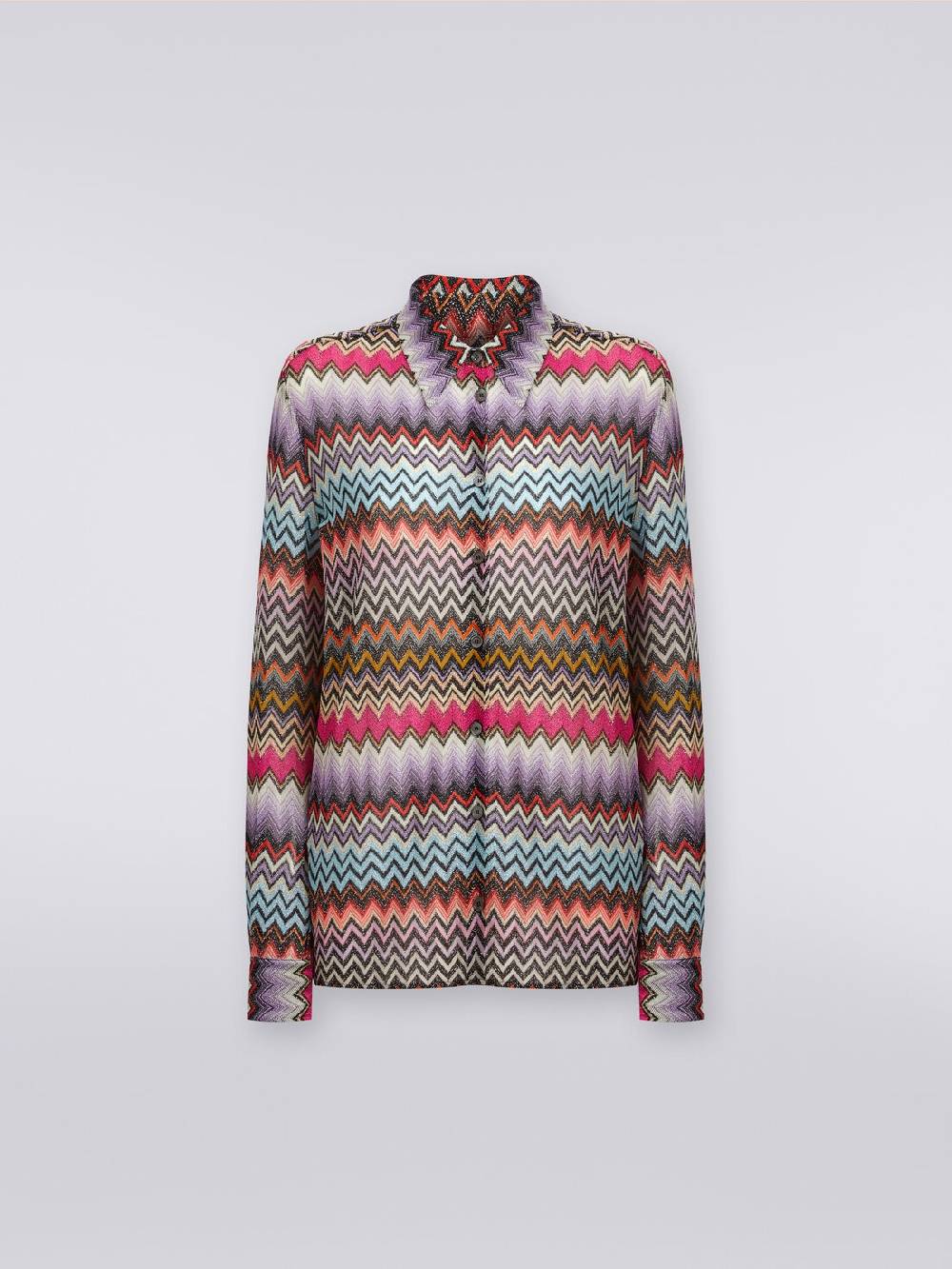 Missoni Camicia in maglia di viscosa chevron con lurex Pezzi Unici