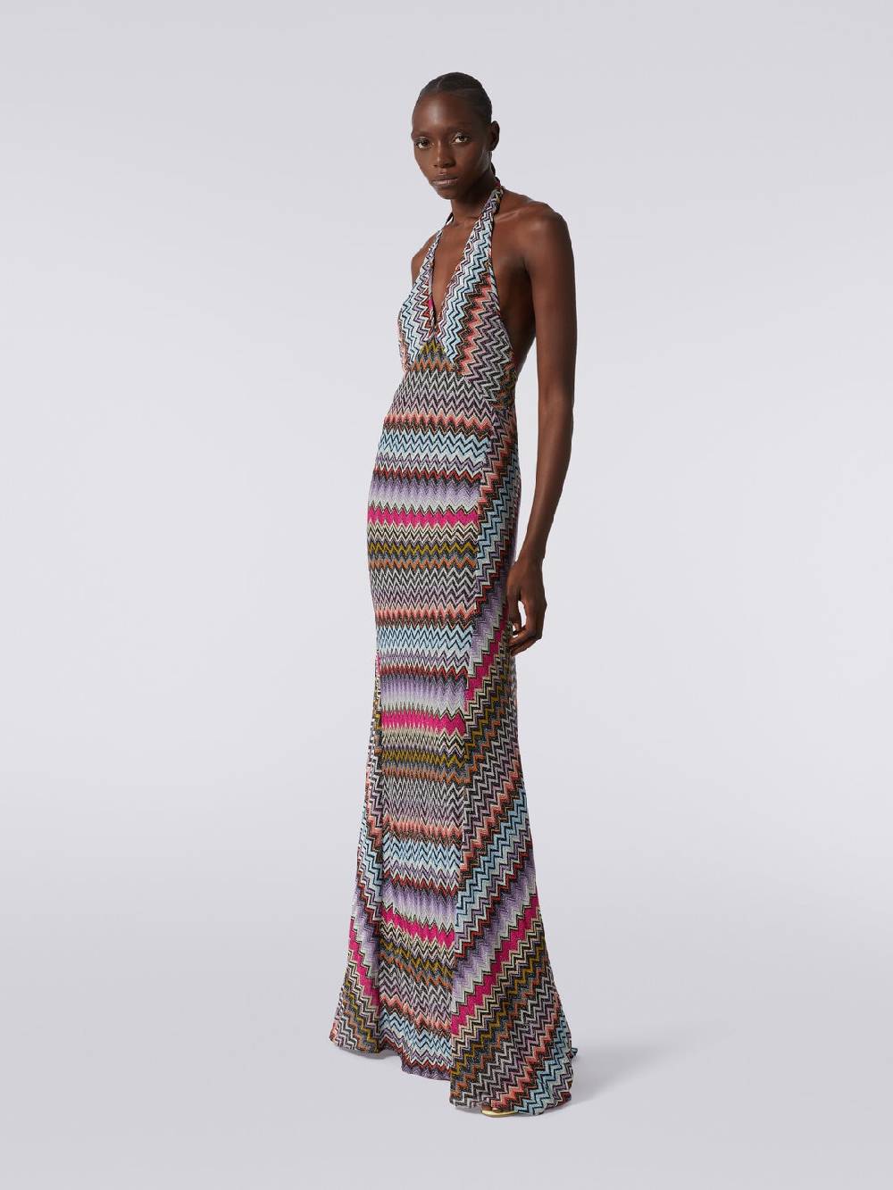 Missoni Abito lungo in viscosa zig zag con lurex Qualità Garantita