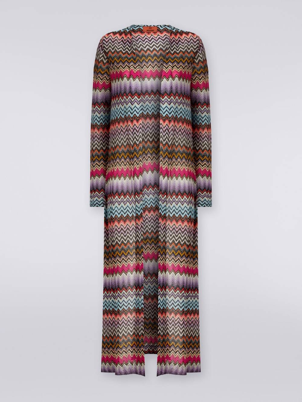 Missoni Cardigan lungo in viscosa zig zag con lurex Negozi Online
