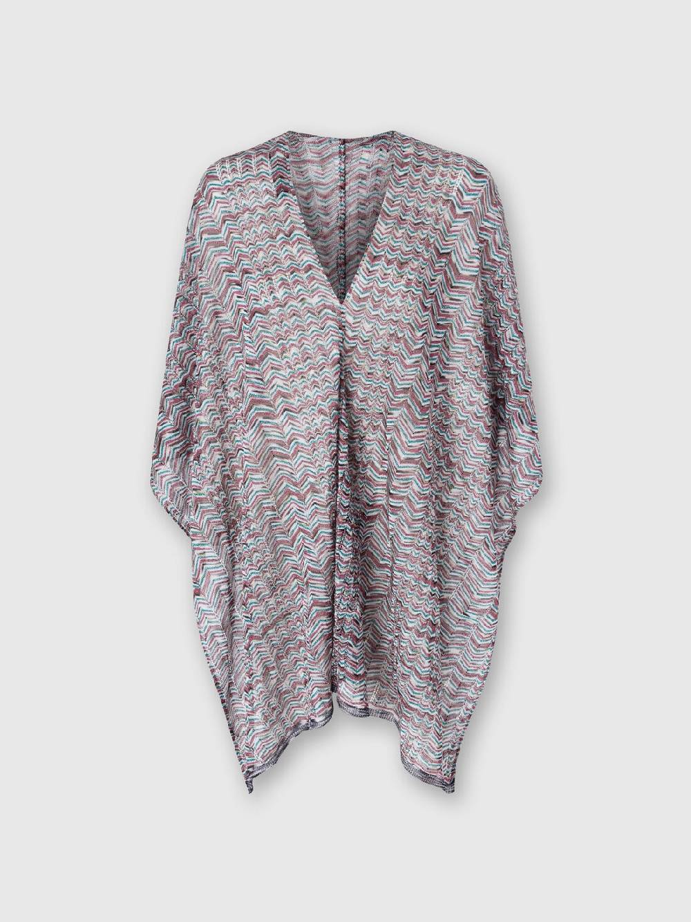 Missoni Poncho in maglia di viscosa e cotone chevron