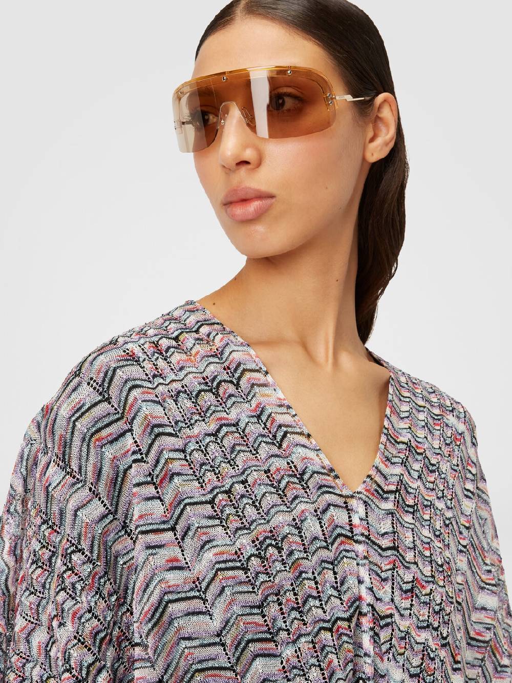 Missoni Poncho in maglia di viscosa e cotone chevron Promozione Limitata