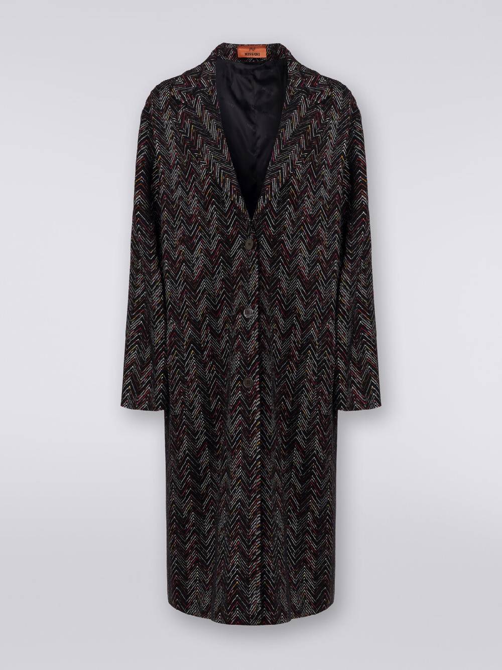 Missoni Cappotto monopetto in misto lana zig zag Fino Al -60%