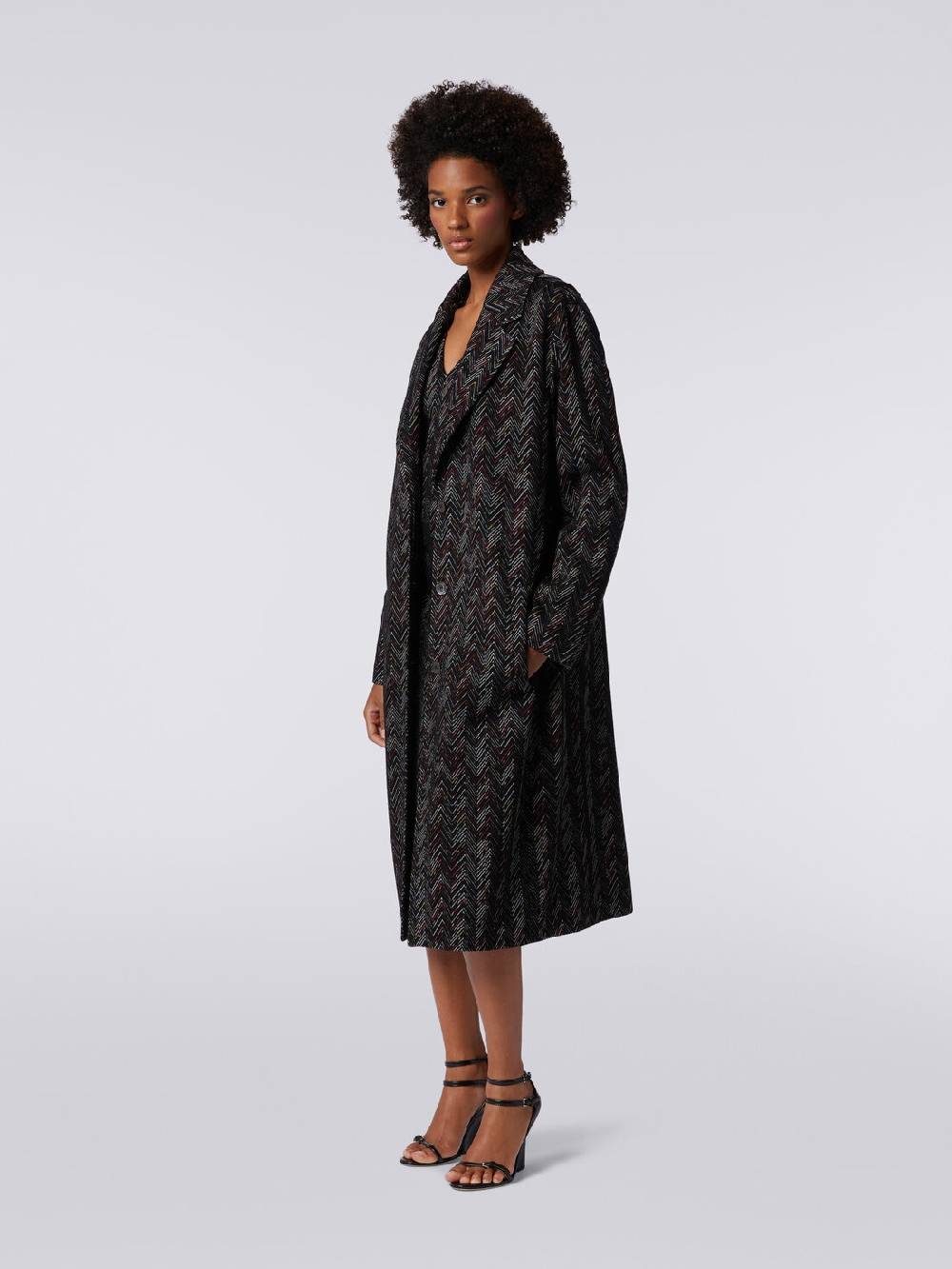 Missoni Cappotto monopetto in misto lana zig zag Fino Al -60%