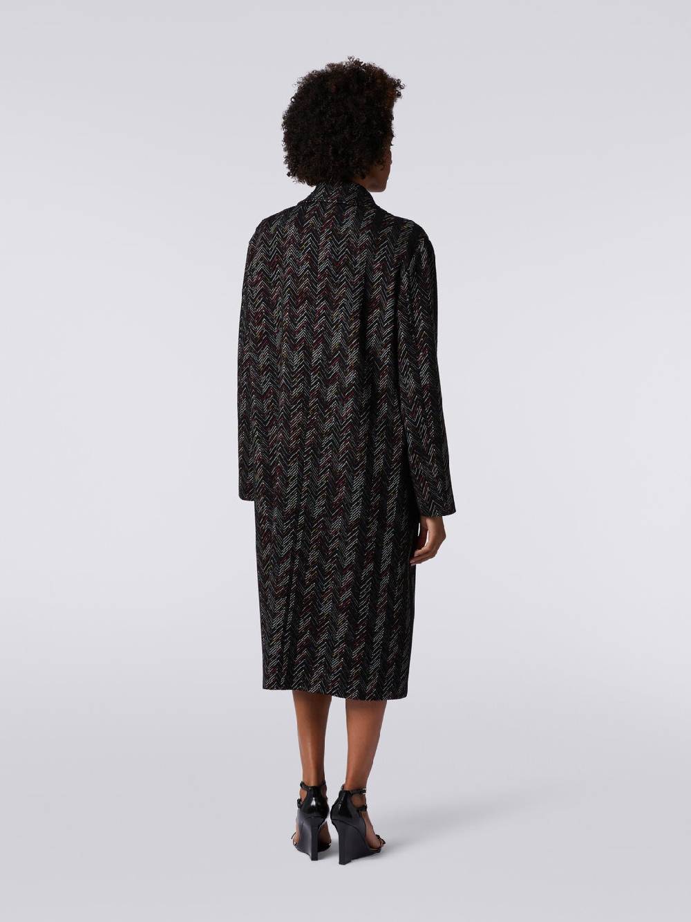 Missoni Cappotto monopetto in misto lana zig zag Fino Al -60%