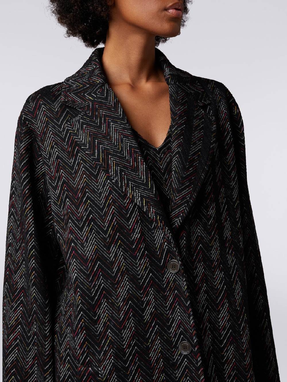 Missoni Cappotto monopetto in misto lana zig zag Fino Al -60%