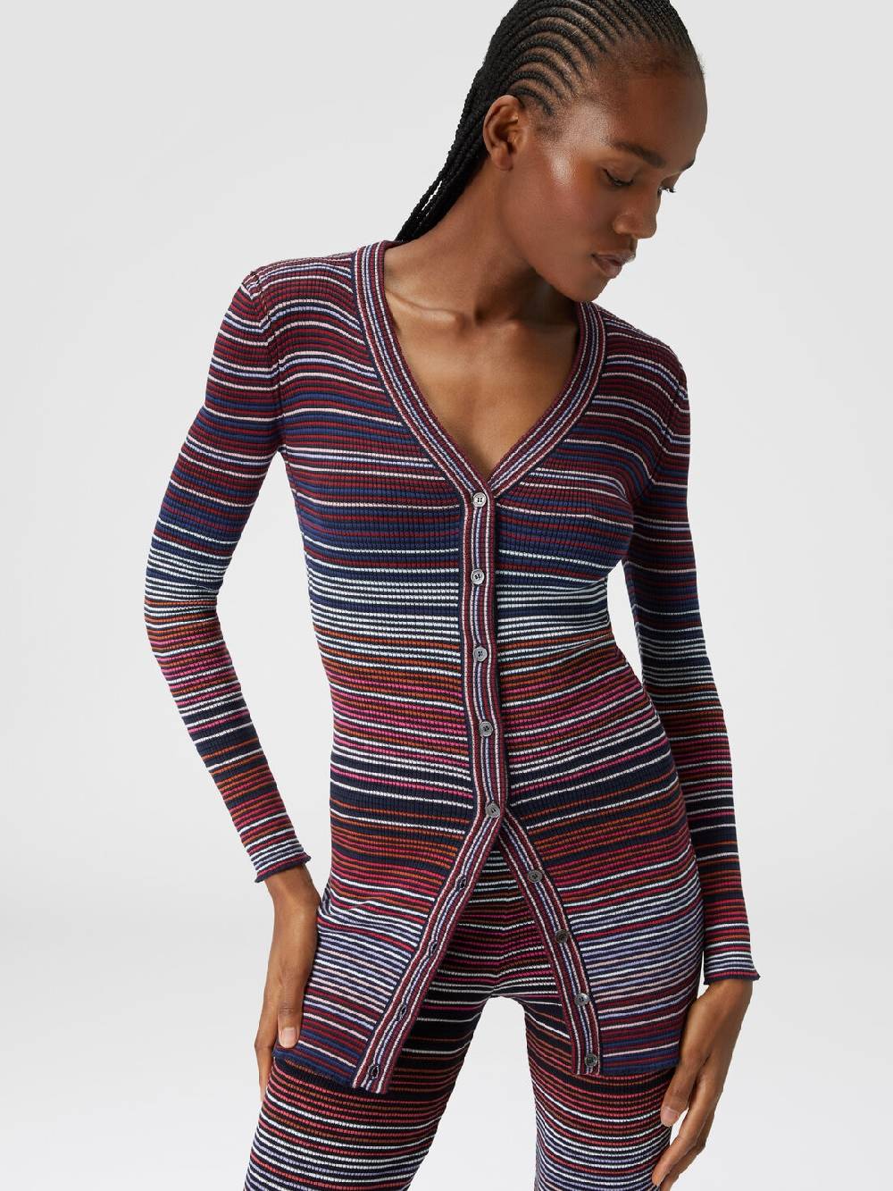 Missoni Cardigan in cotone e viscosa a righe Liquidazione