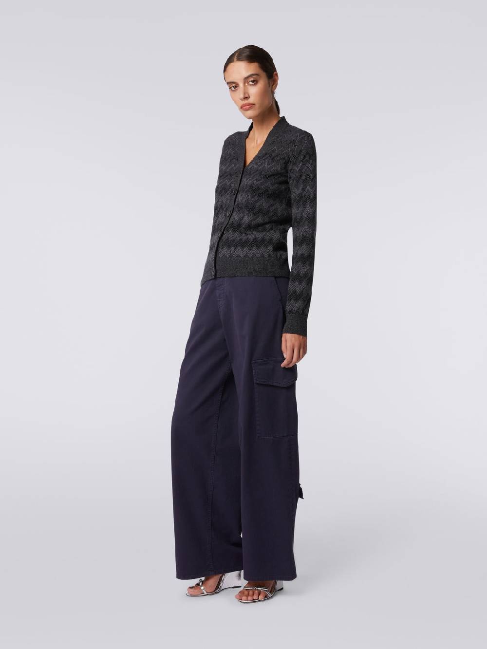 Missoni Cardigan con scollo a V in cachemire con zig zag Prezzo Ridotto