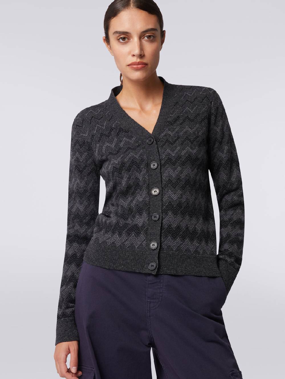 Missoni Cardigan con scollo a V in cachemire con zig zag Prezzo Ridotto