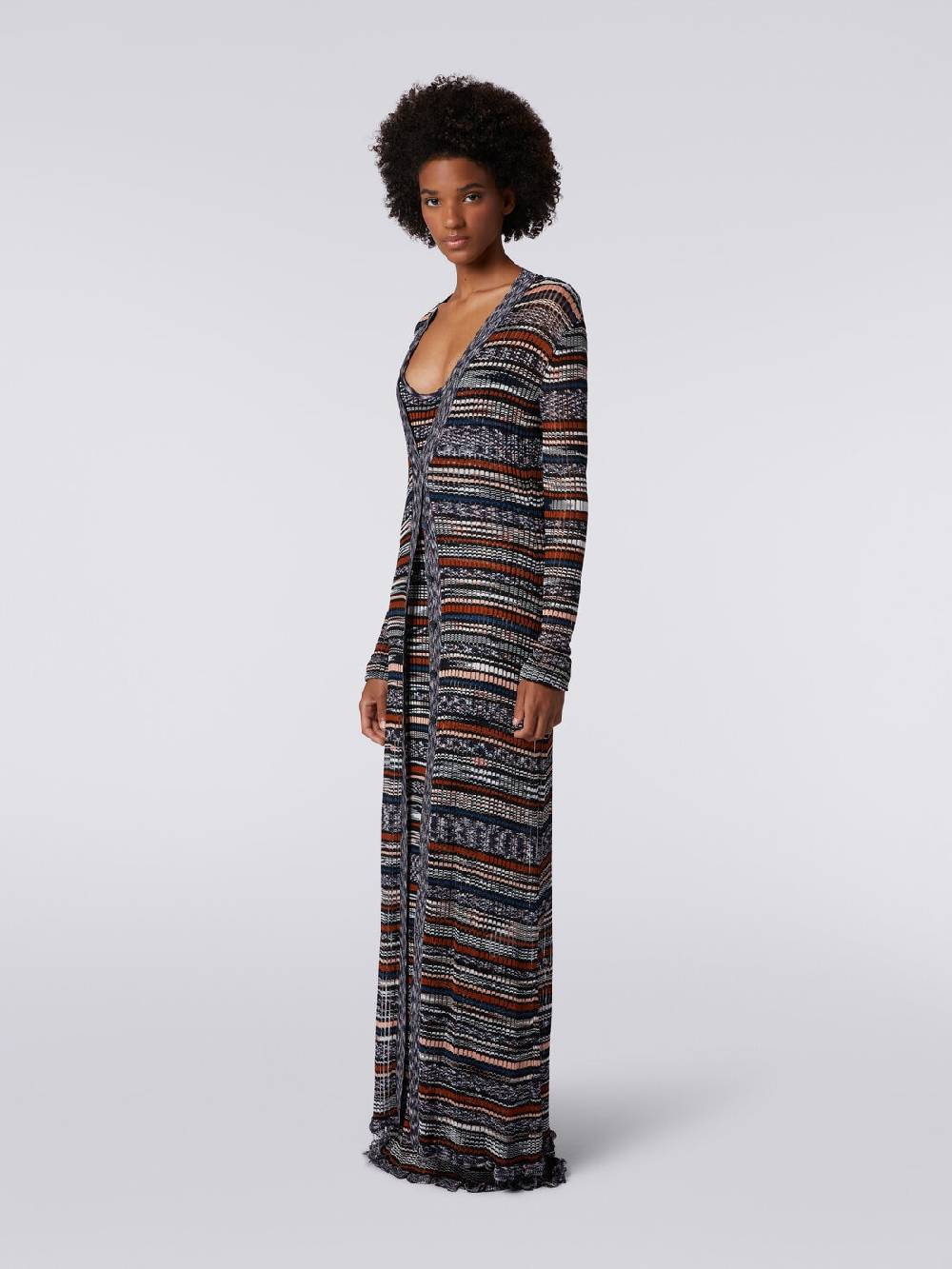 Missoni Cardigan lungo a costine in viscosa fiammata Offerte speciali