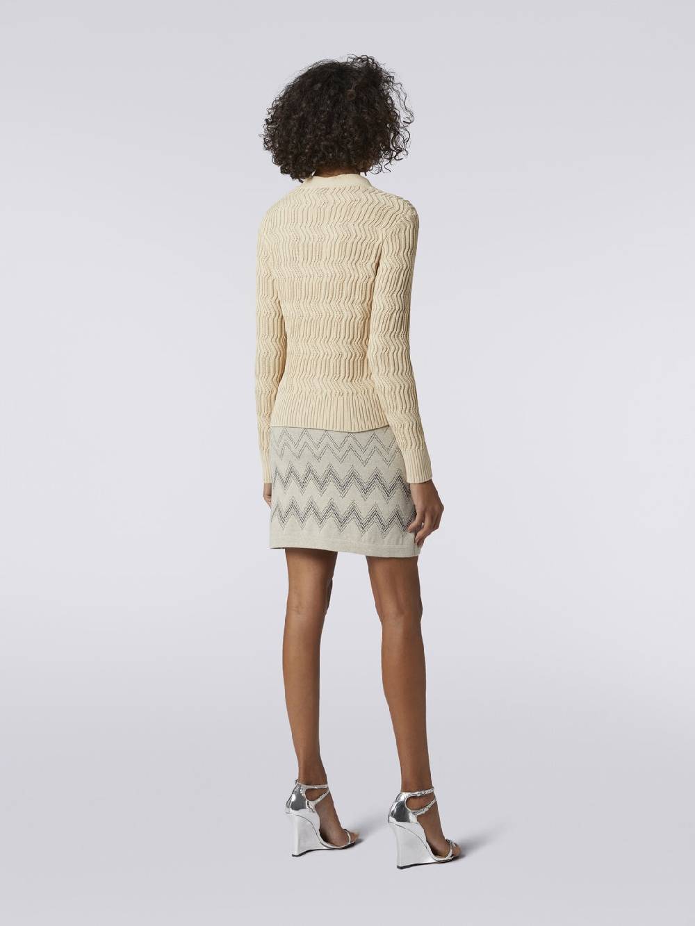 Missoni Cardigan in cotone con nervature verticali a rilievo Novità