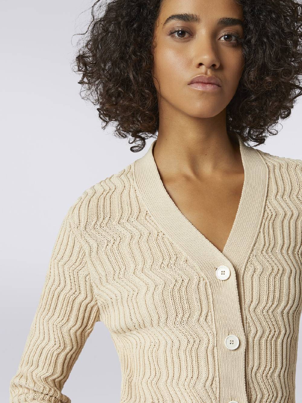 Missoni Cardigan in cotone con nervature verticali a rilievo Novità