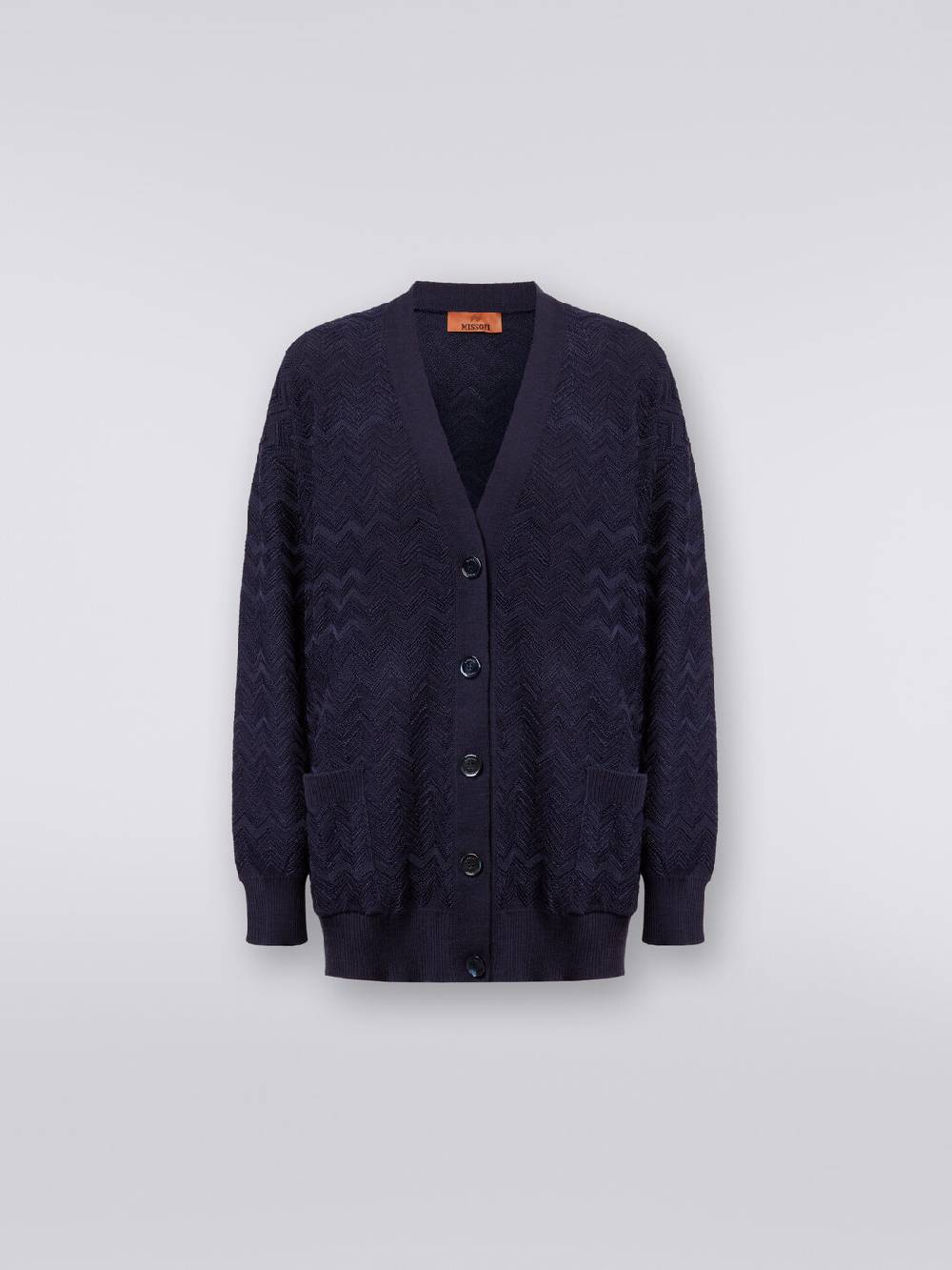 Missoni Cardigan oversize in maglia di viscosa e lana chevron Presa