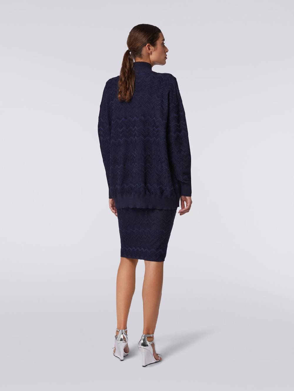 Missoni Cardigan oversize in maglia di viscosa e lana chevron Presa