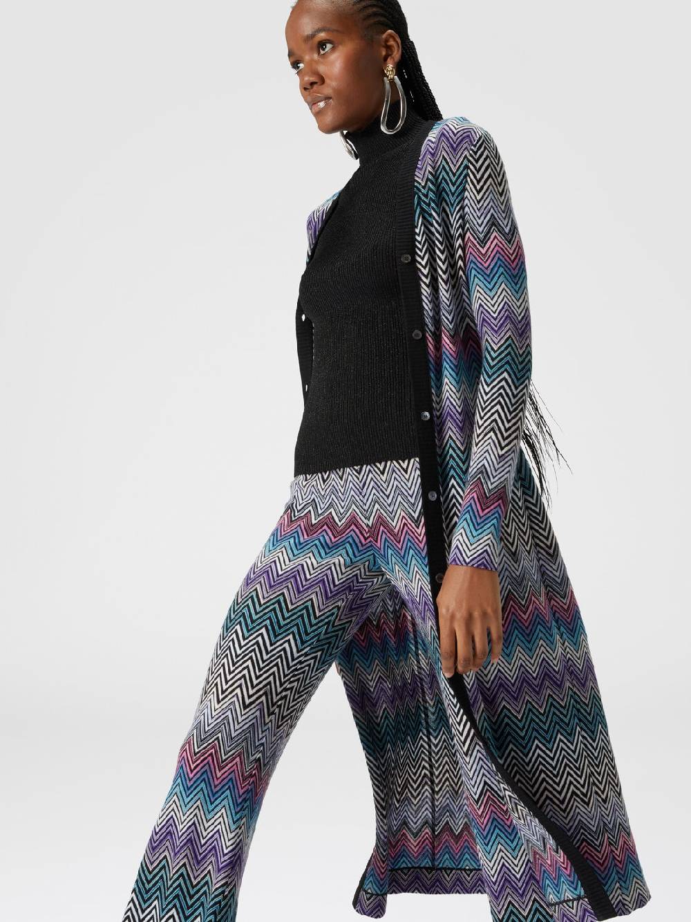 Missoni Pantaloni flare in lana zig zag Outlet