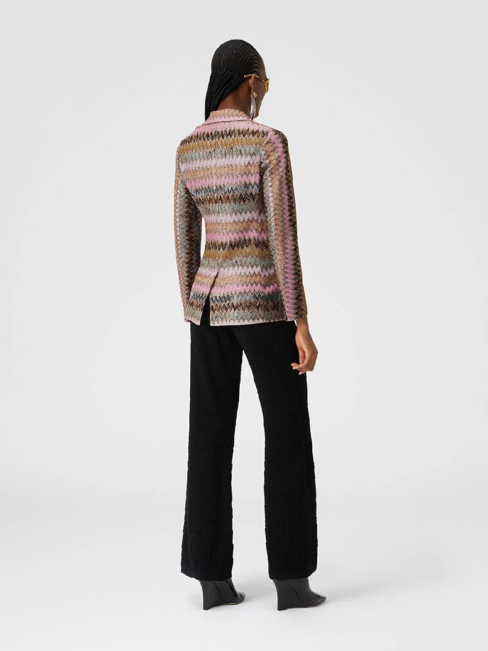 Missoni Blazer in maglia di viscosa chevron lamé In Vendita