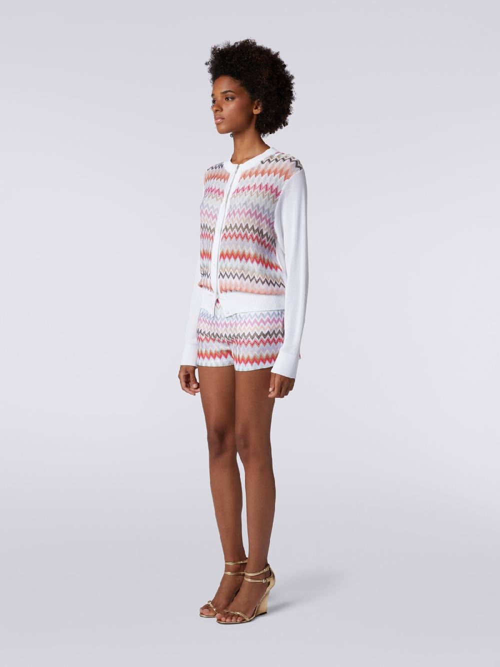 Missoni Cardigan corto in viscosa chevron Saldi Di Fabbrica