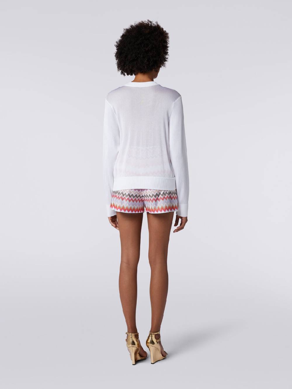 Missoni Cardigan corto in viscosa chevron Saldi Di Fabbrica