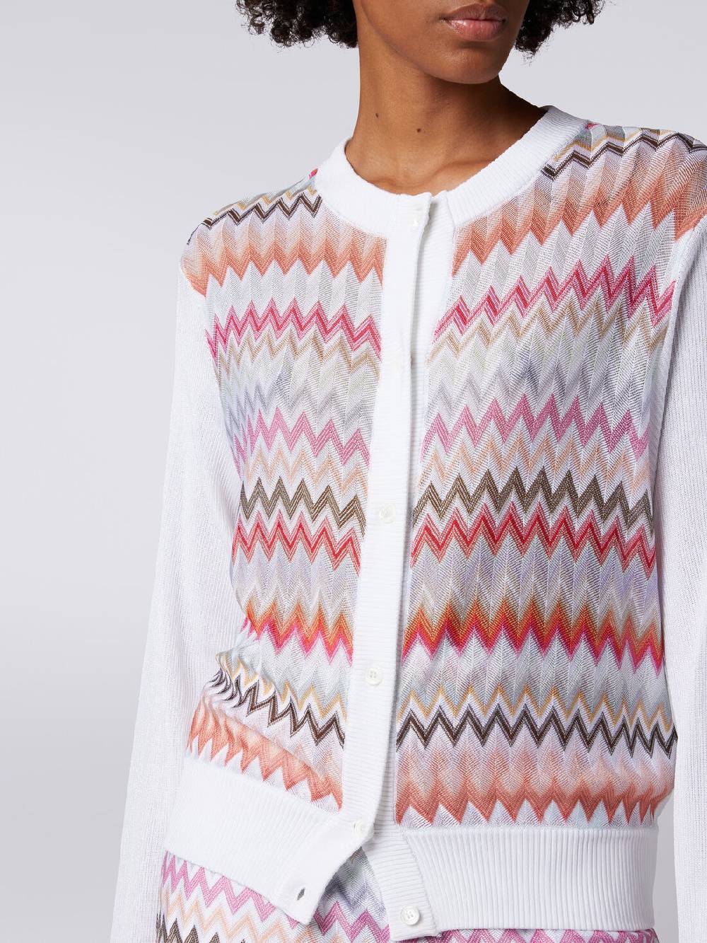 Missoni Cardigan corto in viscosa chevron Saldi Di Fabbrica
