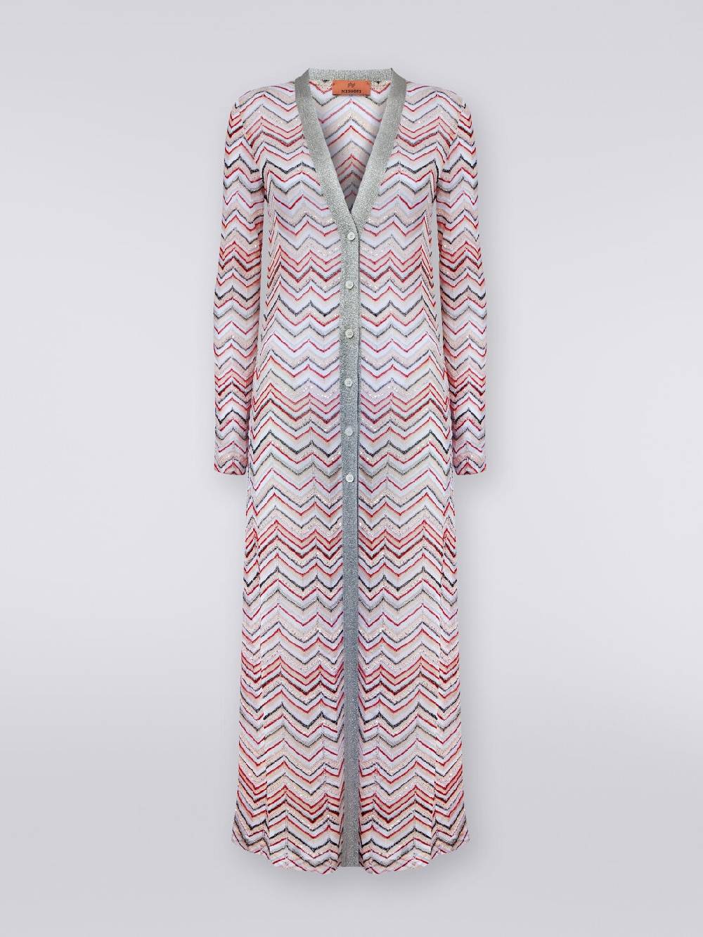 Missoni Cardigan lungo in maglia zig zag con lurex e paillettes Negozio