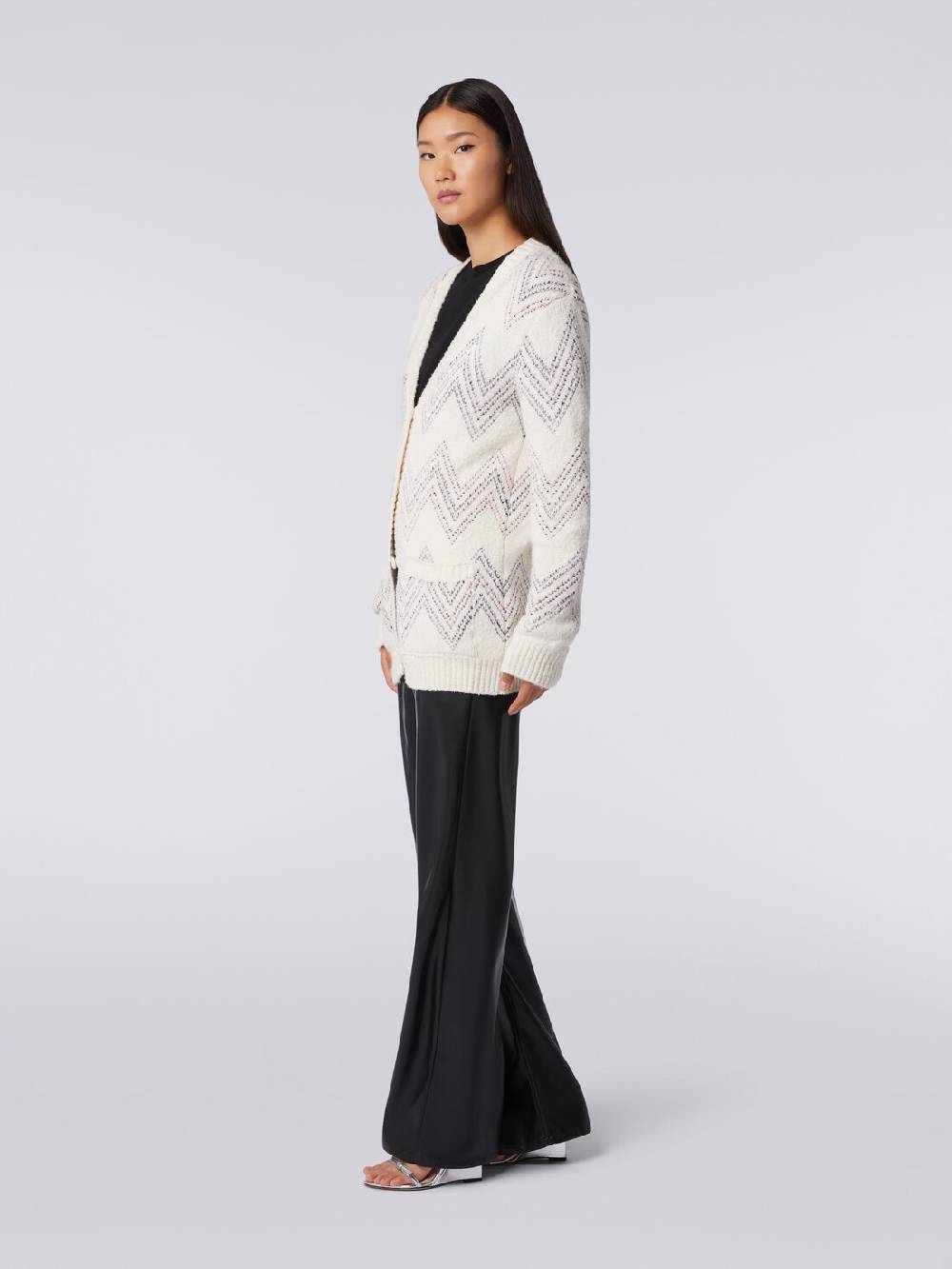 Missoni Cardigan oversize in misto cotone zig zag Nuova