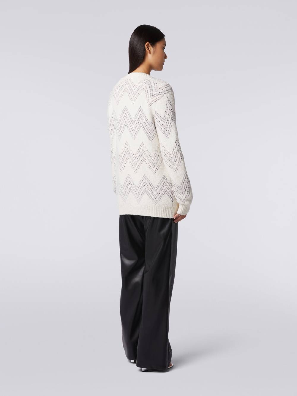 Missoni Cardigan oversize in misto cotone zig zag Nuova