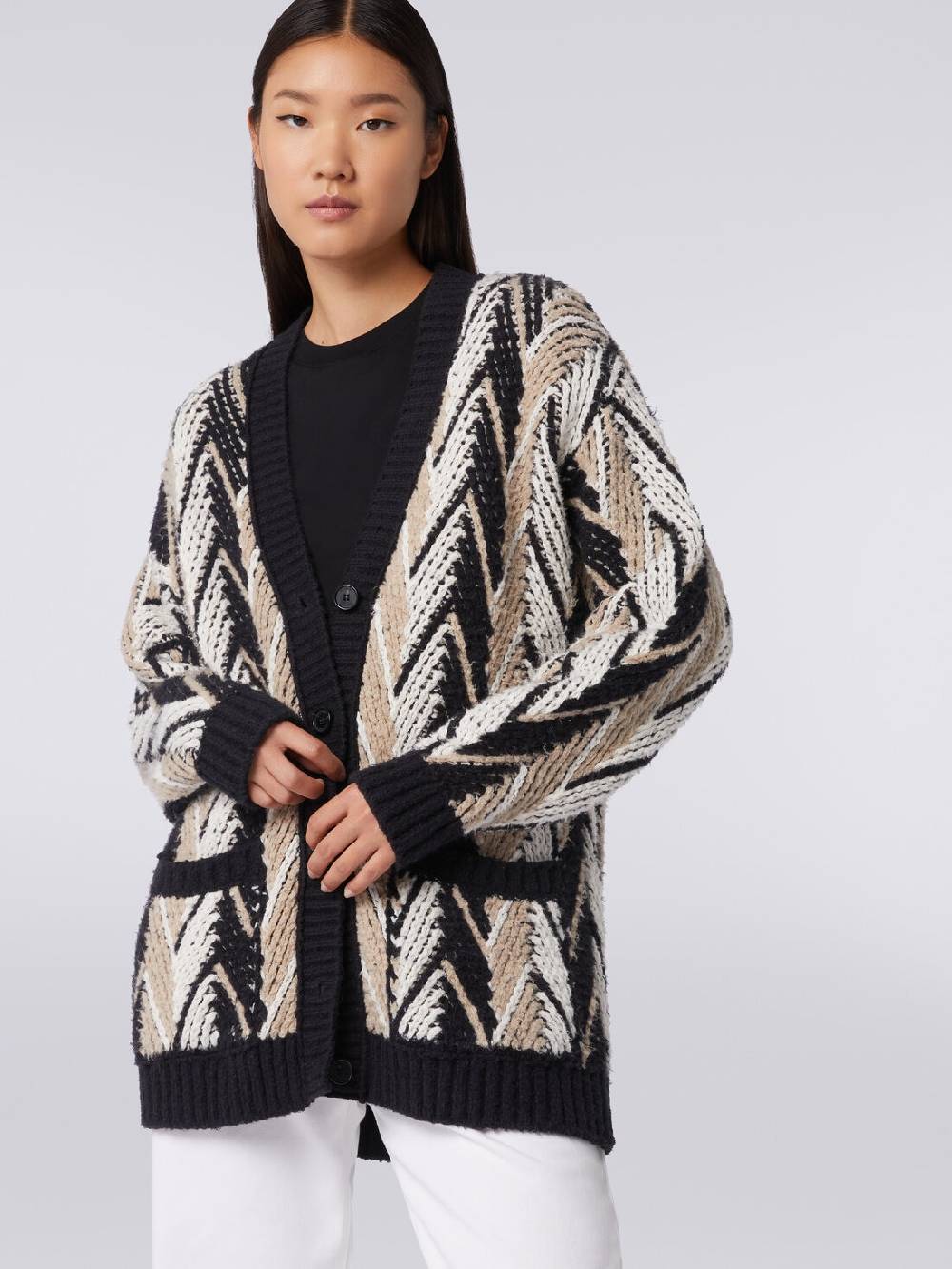Missoni Cardigan in misto cotone zig zag Moda