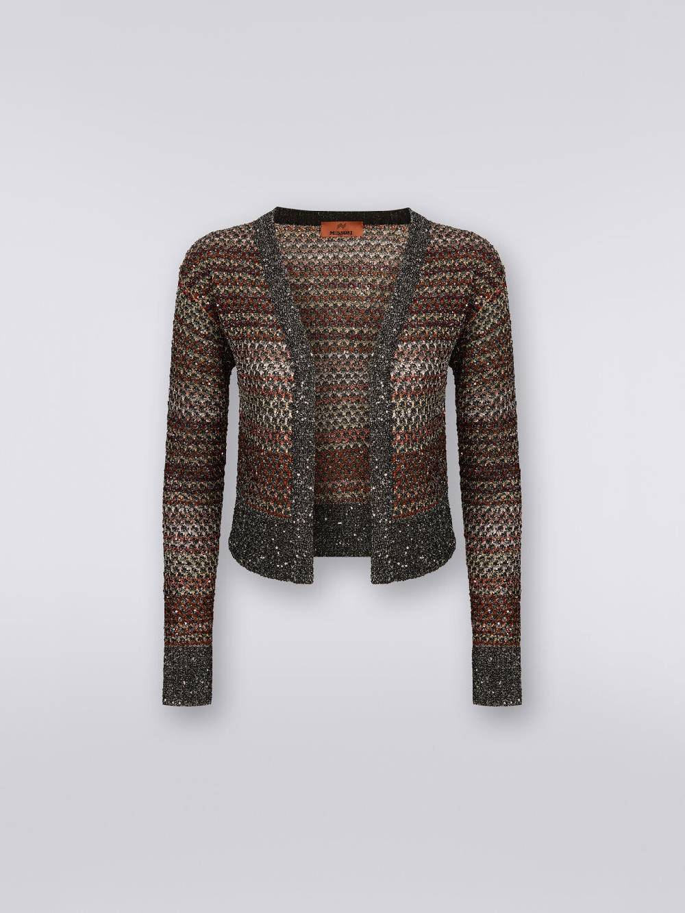 Missoni Cardigan corto in maglia a rete con paillettes 2025